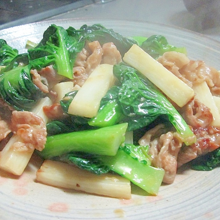 しゃりっと食感が美味しい☆豚と山芋の中華炒め♪